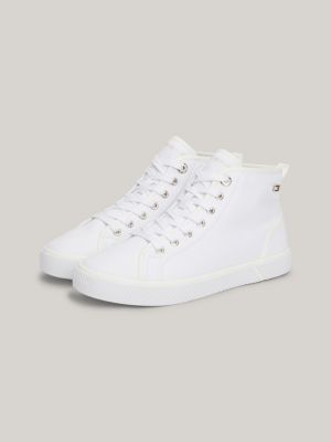 Witte sneakers dames hoog sale