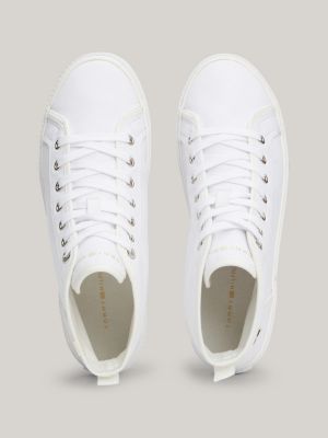 Canvas High Top Trainers White Tommy Hilfiger