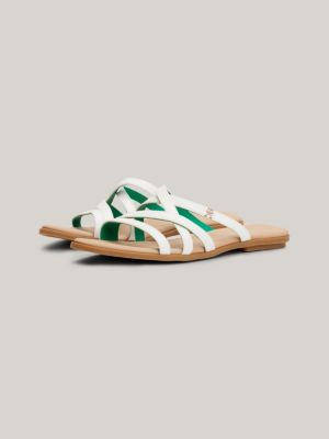 Tommy hilfiger white 2024 flat sandals