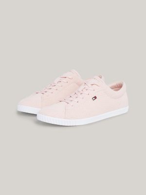 Essential Lace Up Knit Trainers Pink Tommy Hilfiger