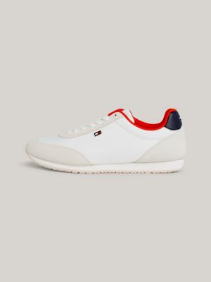 scarpe running heritage in camoscio bianco da donne tommy hilfiger