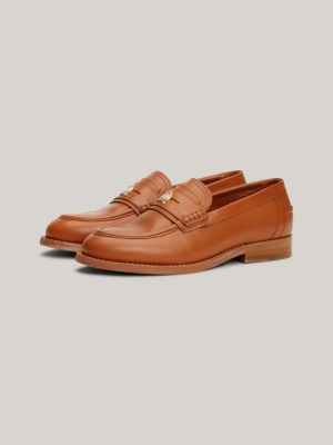 brown crest classics loafer aus nappaleder für damen - tommy hilfiger