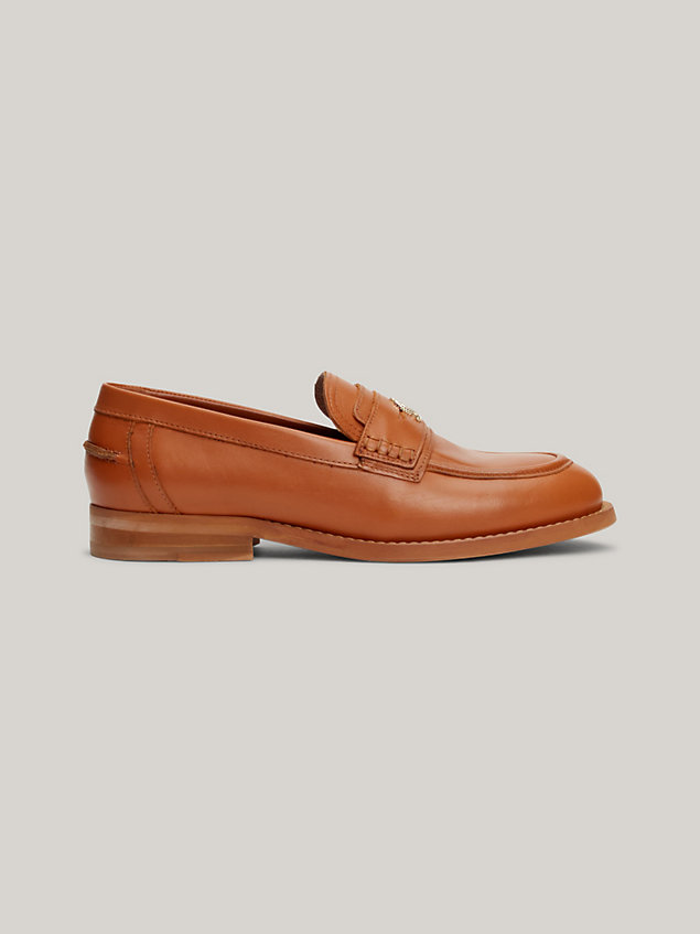 brown crest classics loafer aus nappaleder für damen - tommy hilfiger