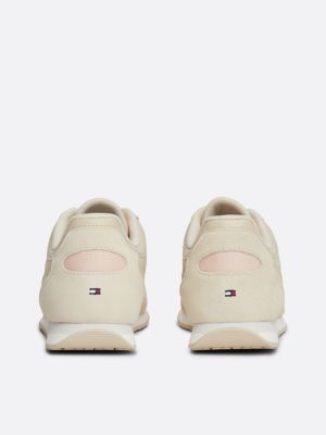 white heritage leather runner trainers for women tommy hilfiger