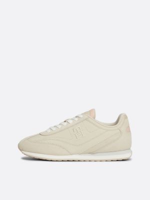 white heritage leather runner trainers for women tommy hilfiger