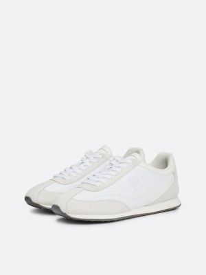 white heritage leather runner trainers for women tommy hilfiger