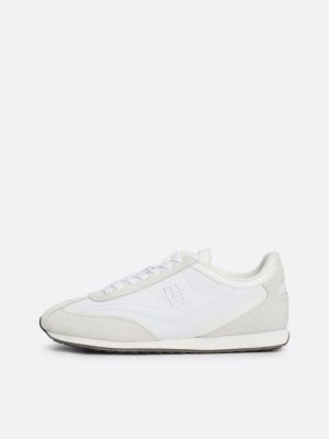 white heritage leather runner trainers for women tommy hilfiger