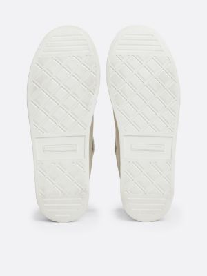 white th monogram leather platform trainers for women tommy hilfiger