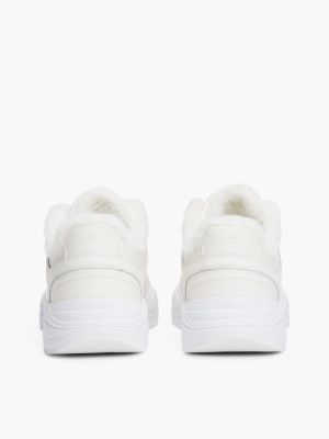 white warm lined chunky runner trainers for women tommy hilfiger