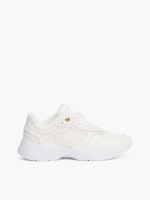 white warm lined chunky runner trainers for women tommy hilfiger