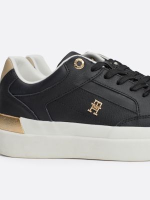 czarny buty sportowe na grubej podeszwie dla kobiety - tommy hilfiger