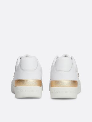 white th monogram chunky court trainers for women tommy hilfiger