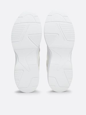 weiß chunky runner-sneaker mit struktur-einsätzen für damen - tommy hilfiger
