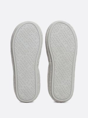 slippers con monogramma th ricamato grigio da donne tommy hilfiger