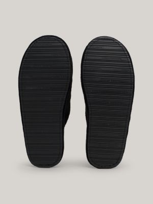 slippers felpate con monogramma th nero da donne tommy hilfiger