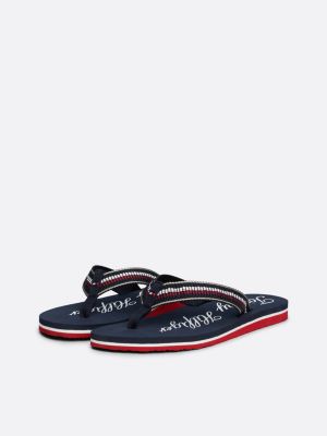 sandali infradito con fascette iconiche blu da donne tommy hilfiger