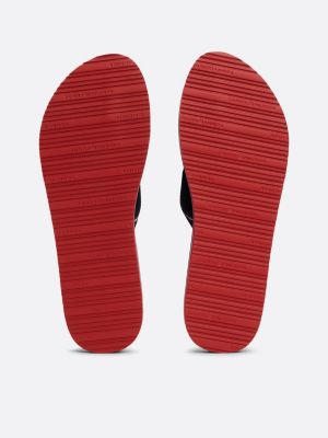 tongs à bride emblématique bleu pour femmes tommy hilfiger