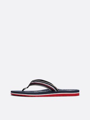 tongs à bride emblématique bleu pour femmes tommy hilfiger