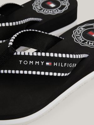 sandali infradito con logo nero da donne tommy hilfiger