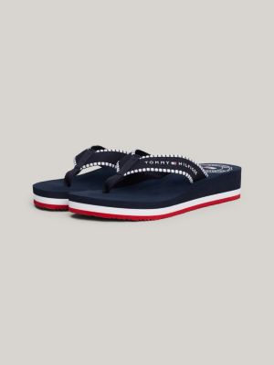 sandali infradito con logo blu da donne tommy hilfiger