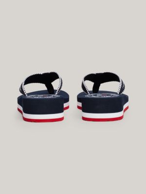 sandali infradito con logo blu da donne tommy hilfiger