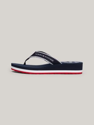 sandali infradito con logo blu da donne tommy hilfiger