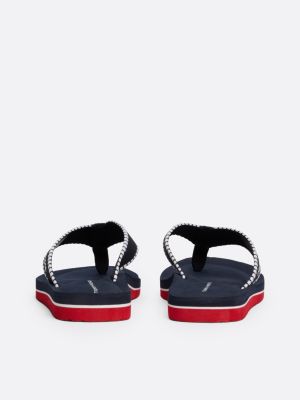 sandali infradito con logo sulle fascette blu da donne tommy hilfiger