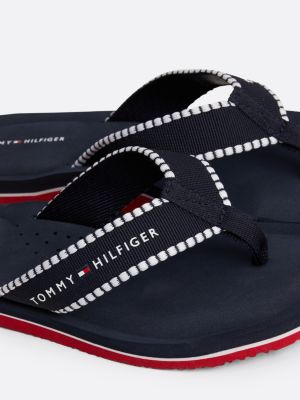 sandali infradito con logo sulle fascette blu da donne tommy hilfiger