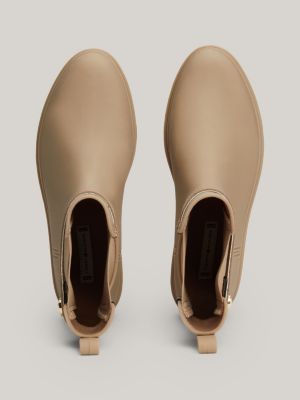 bottines de pluie en caoutchouc à clou beige pour femmes tommy hilfiger