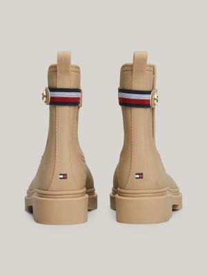 Bottines de pluie en caoutchouc a clou Beige Tommy Hilfiger