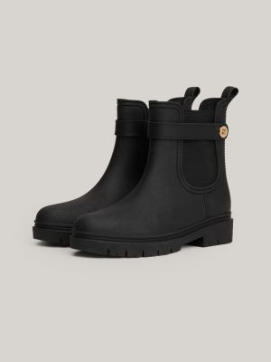 black stud rubber cleat rain boots for women tommy hilfiger