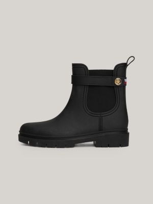 black stud rubber cleat rain boots for women tommy hilfiger