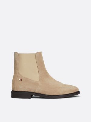 Bottes pour Femme en Cuir en Daim et Plus Tommy Hilfiger Beige