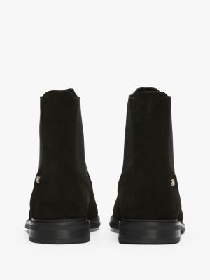 black suede enamel flag chelsea boots for women tommy hilfiger