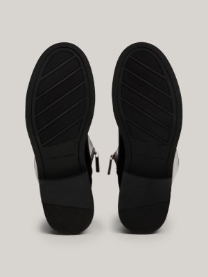 bottes hautes zippées en cuir noir pour femmes tommy hilfiger