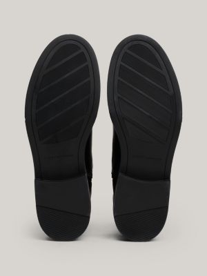 schwarz stiefelette aus leder mit reißverschluss für damen - tommy hilfiger