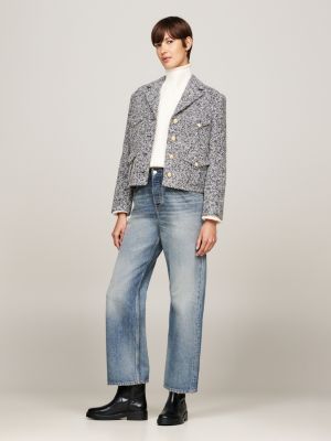 schwarz stiefelette aus leder mit reißverschluss für damen - tommy hilfiger