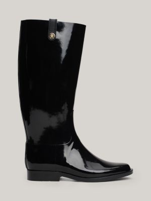 Bottes de pluie vernies a clou Noir Tommy Hilfiger