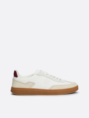 Heritage Suede Court Trainers White Tommy Hilfiger