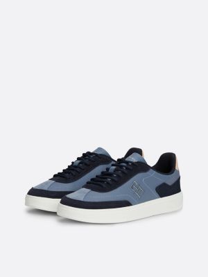 blau heritage court-sneaker aus wildleder für damen - tommy hilfiger