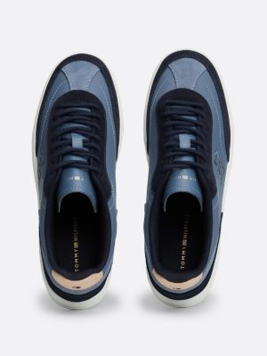 blau heritage court-sneaker aus wildleder für damen - tommy hilfiger