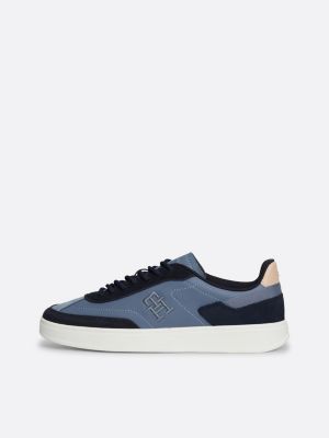 blau heritage court-sneaker aus wildleder für damen - tommy hilfiger