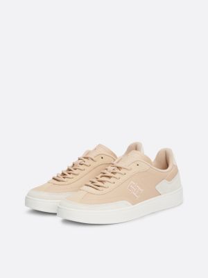 pink heritage suede court trainers for women tommy hilfiger