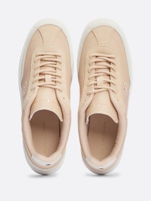 white heritage suede court trainers for women tommy hilfiger