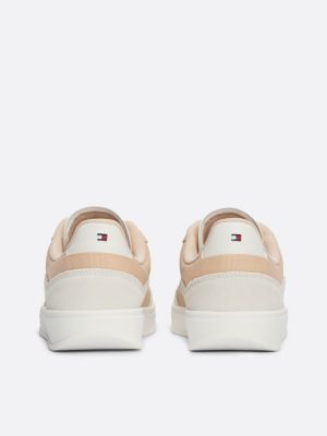 white heritage suede court trainers for women tommy hilfiger