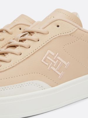 white heritage suede court trainers for women tommy hilfiger