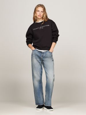 zapatillas heritage con logo esmaltado negro de mujeres tommy hilfiger