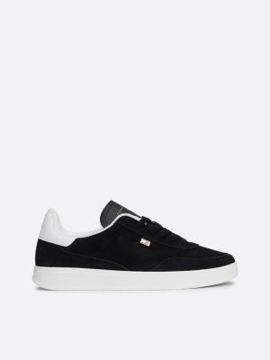 sneakers heritage in camoscio con bandierina black da donne tommy hilfiger