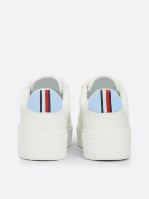 baskets compensées casual blanc pour femmes tommy hilfiger