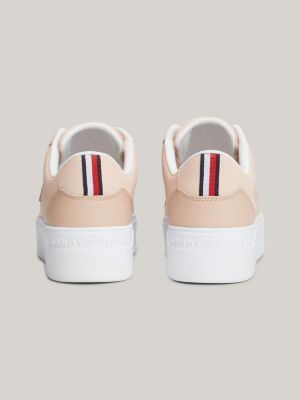 sneakers sportive casual con suola alta rosa da donne tommy hilfiger